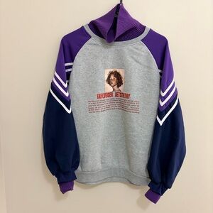 Purple and Gray Women's Sweater XL